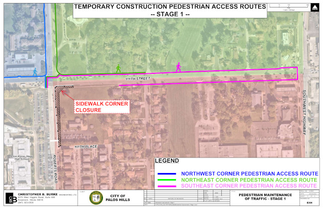 111th Street & Roberts Road Construction Improvements - Stage 1 - Pedestrian Access Routes