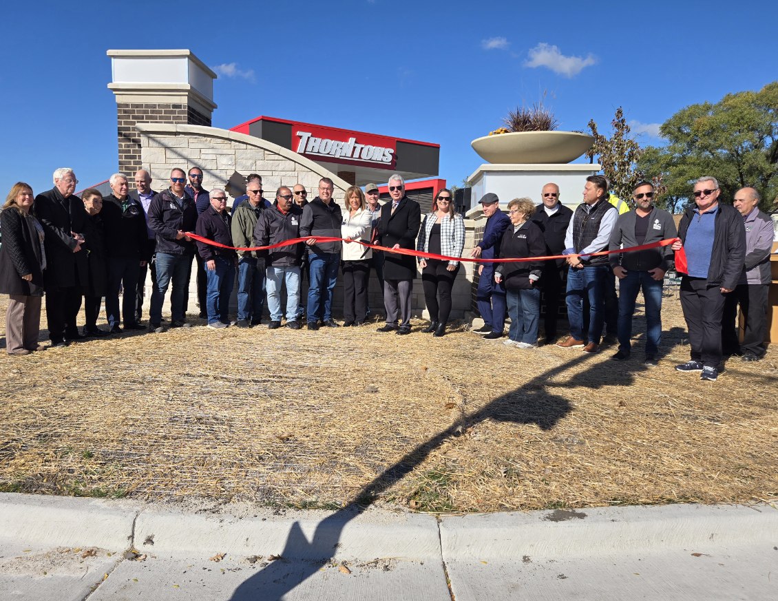 Photo of the City Council and other dignitaries at the dedication of the 111th Street and Roberts Road Improvement Project
